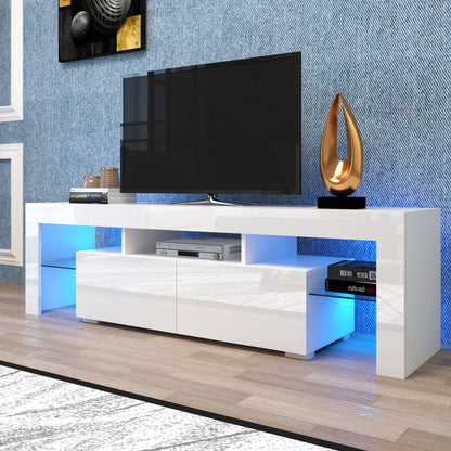 Wilson LED TV Stand TV w/Remote Control Lights - White