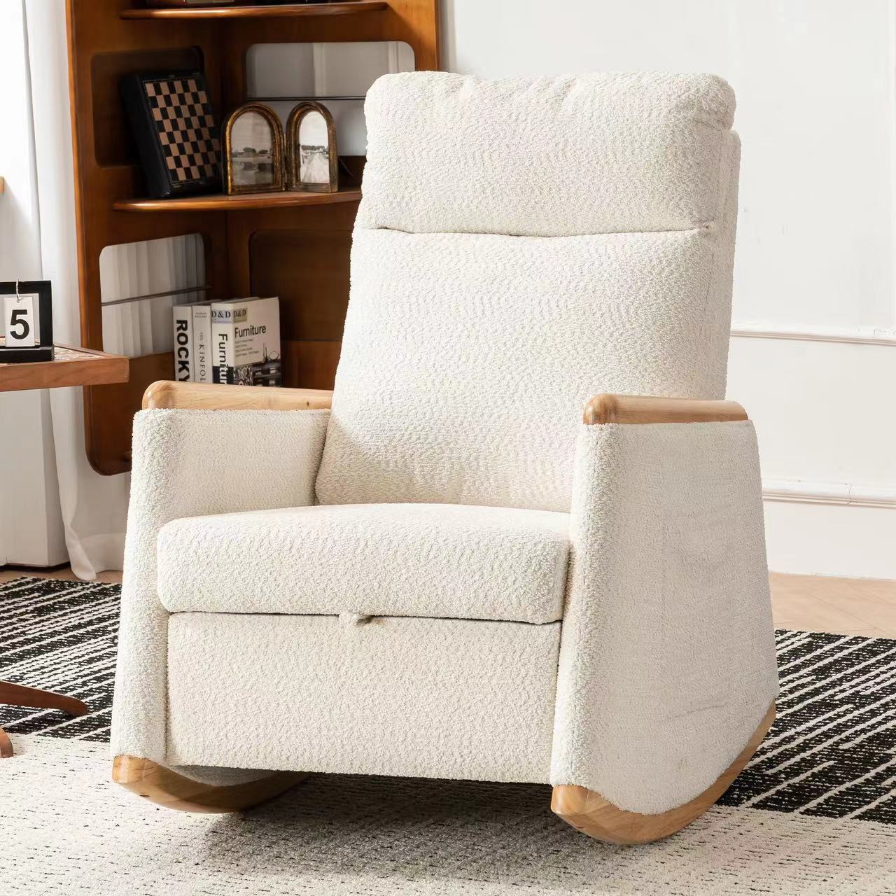 Sion II Accent Rocking Chair with Footrest - Beige