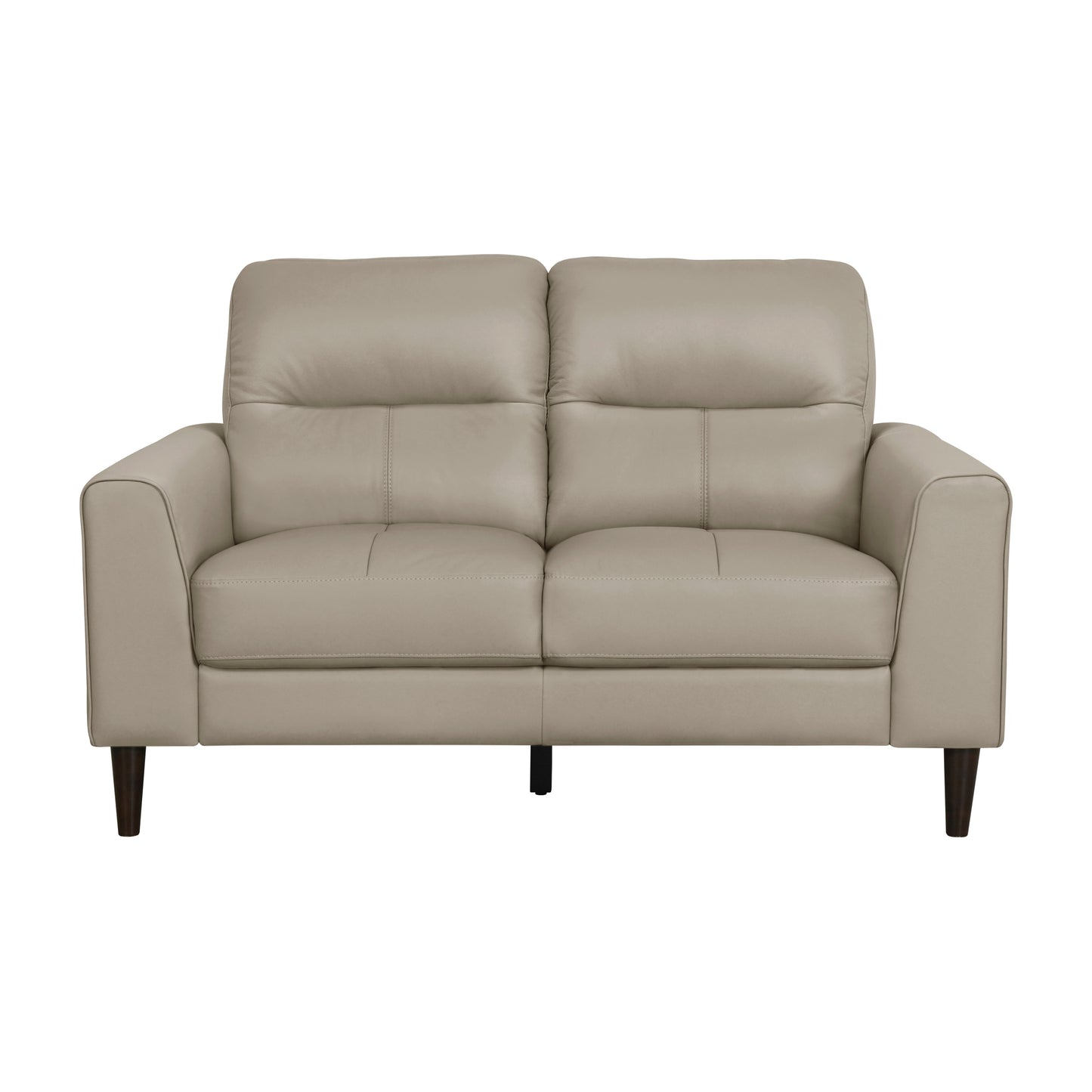 Finnley Top Grain Leather Loveseat - Beige