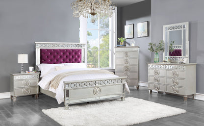 Varian Nightstand - Silver & Mirrored