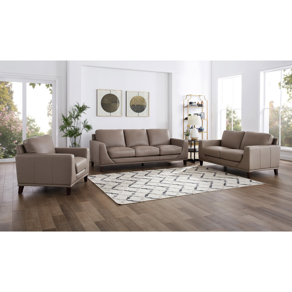 Soma Leather Loveseat - Taupe