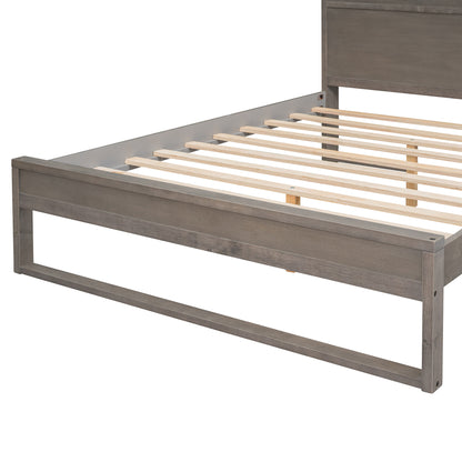 Mora Full Size Platform Bed Frame with Storage - Gray