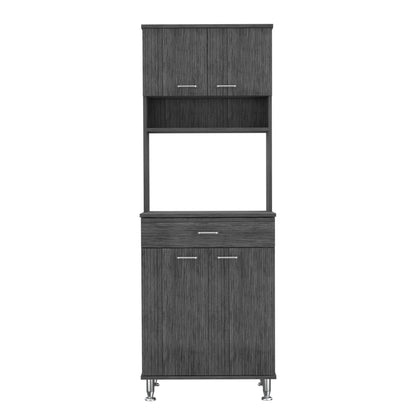 Santa 1-Drawer 1-Shelf Area Pantry with Adjustable Metal Legs - Smokey Oak