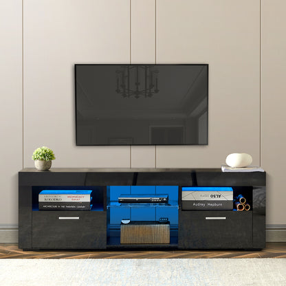 Ford TV Stand with LED Lights - Black