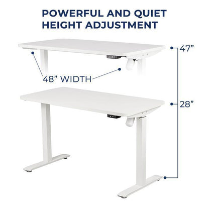 Smart Lift Electronic Standing Desk 48 x 24 Inches - White