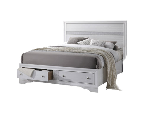 Matrix Queen Size Storage Bed - White