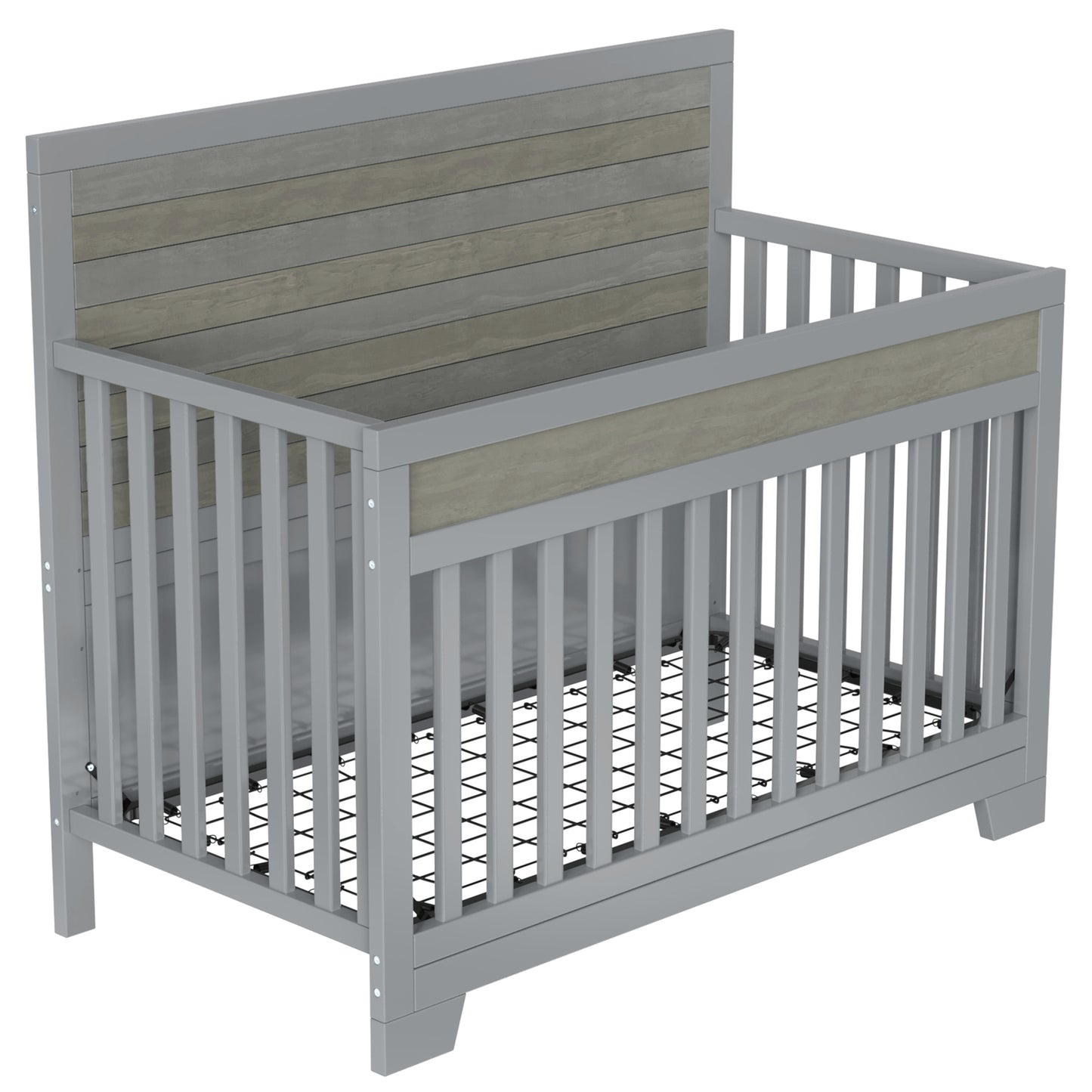 Solid Baby Crib Pine Non-Toxic  - Grey