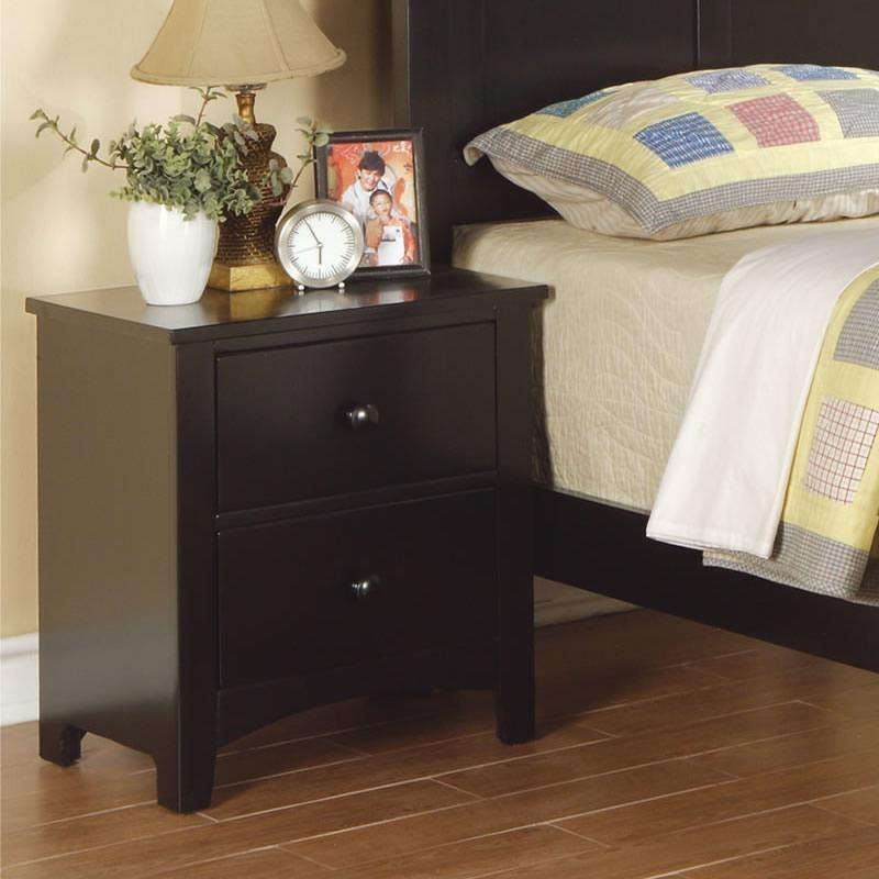 Berna Wooden Nightstand - Black