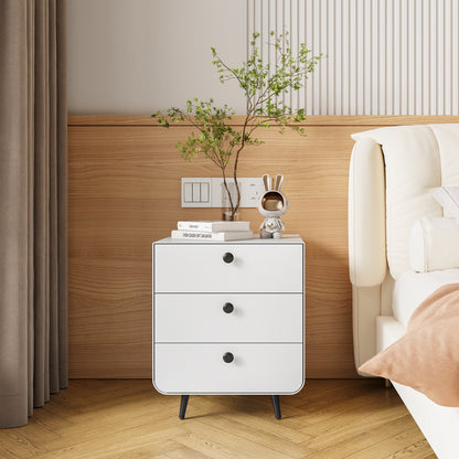 Jif Modern Nightstand With 3 Drawers - White