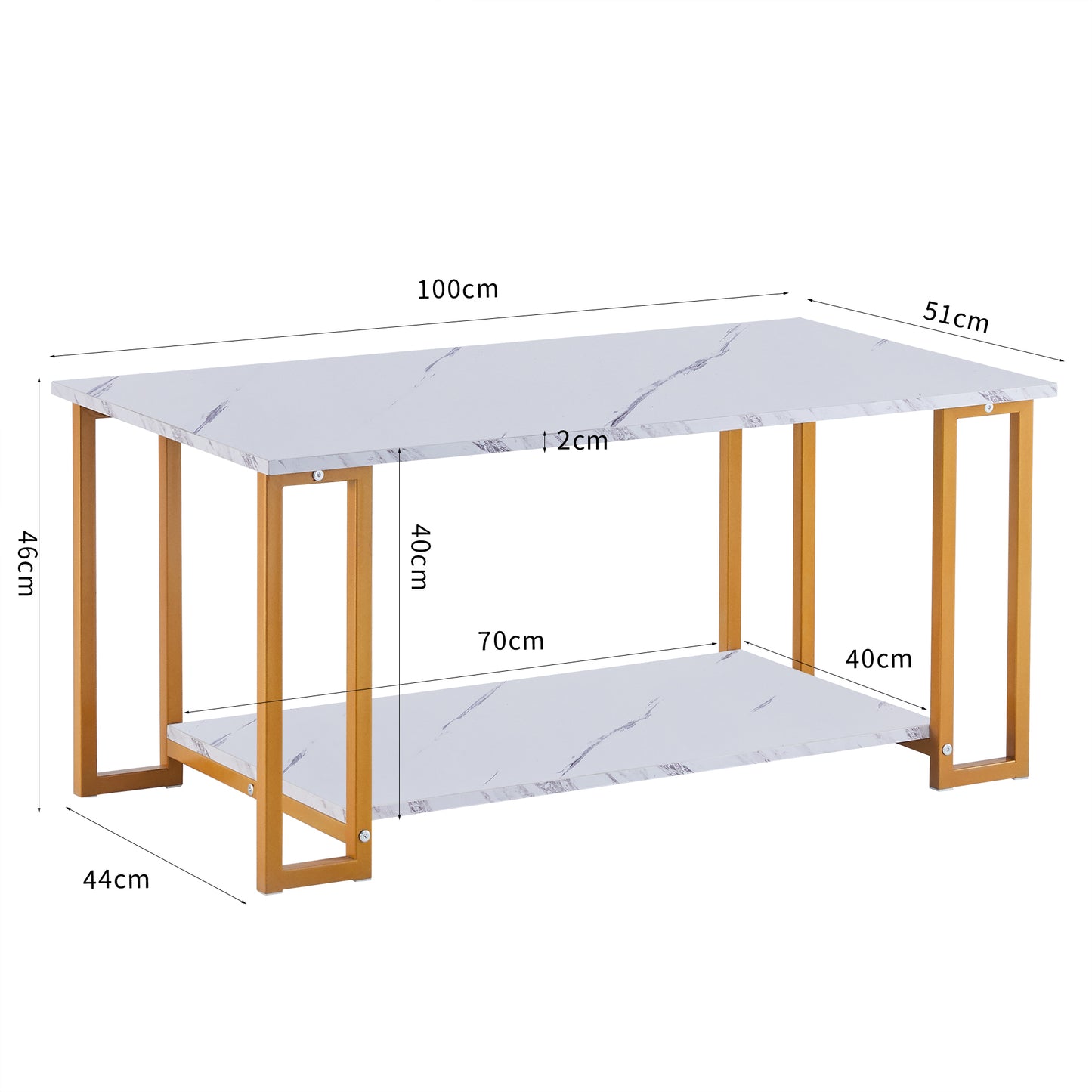 Luxor Gold Marble Coffee Table