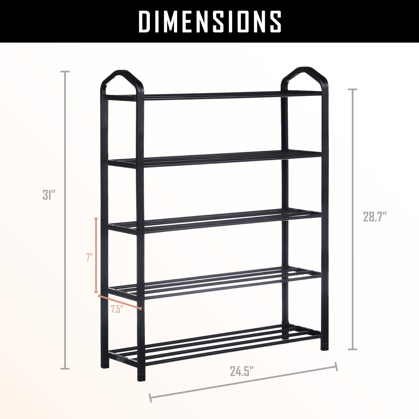 Stack Pro 5-Tier Stackable Shoe Rack