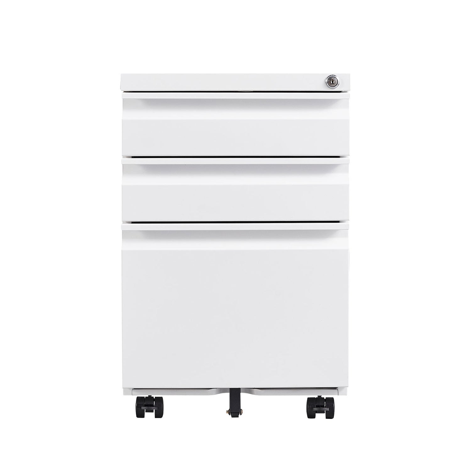 3 Drawer Mobile Locking File Cabinet - White