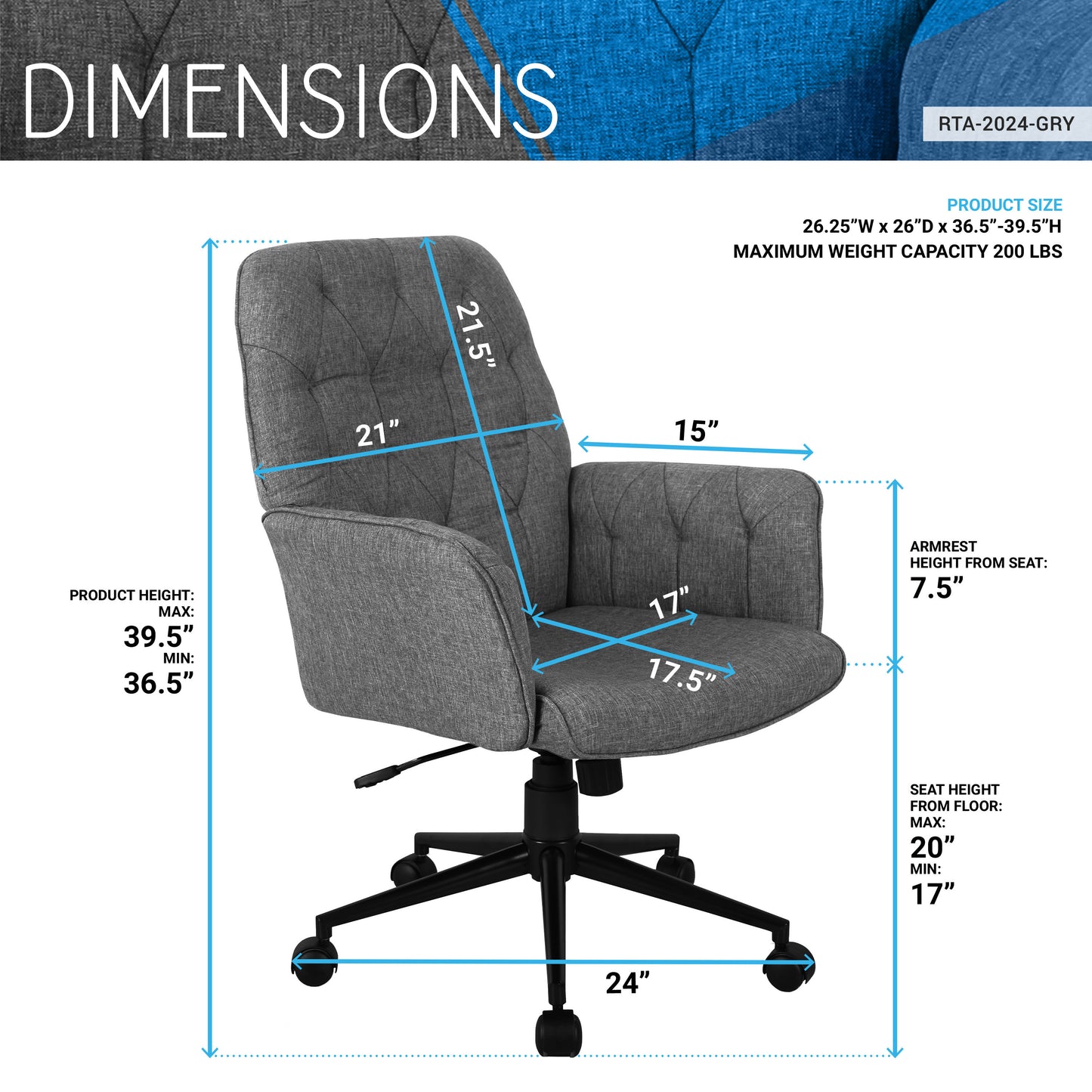 Comfort Plus Executive Office Chair- Gray