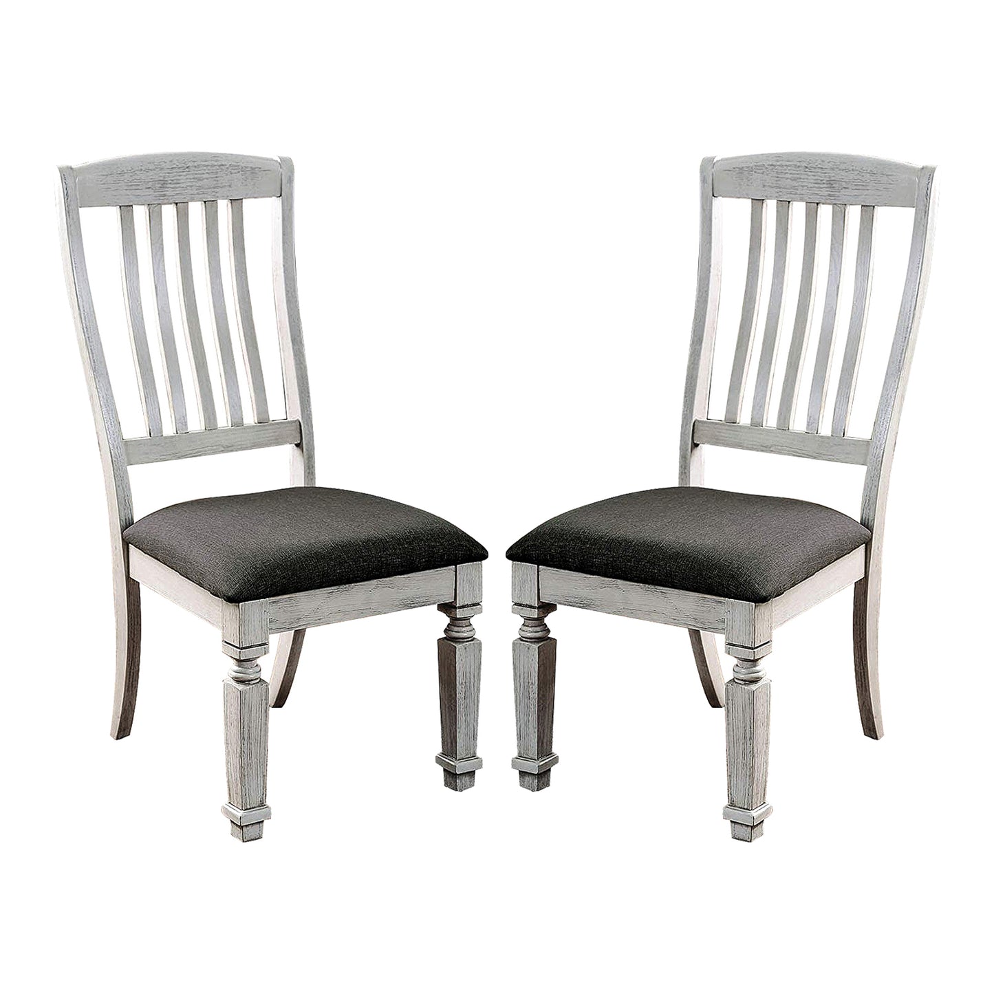 Burton Padded Fabric Seat Dining Chairs (Set of 2) - Antique White