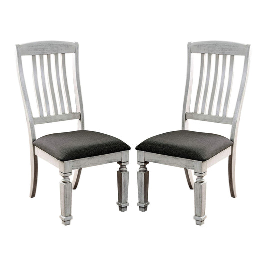 Burton Padded Fabric Seat Dining Chairs (Set of 2) - Antique White