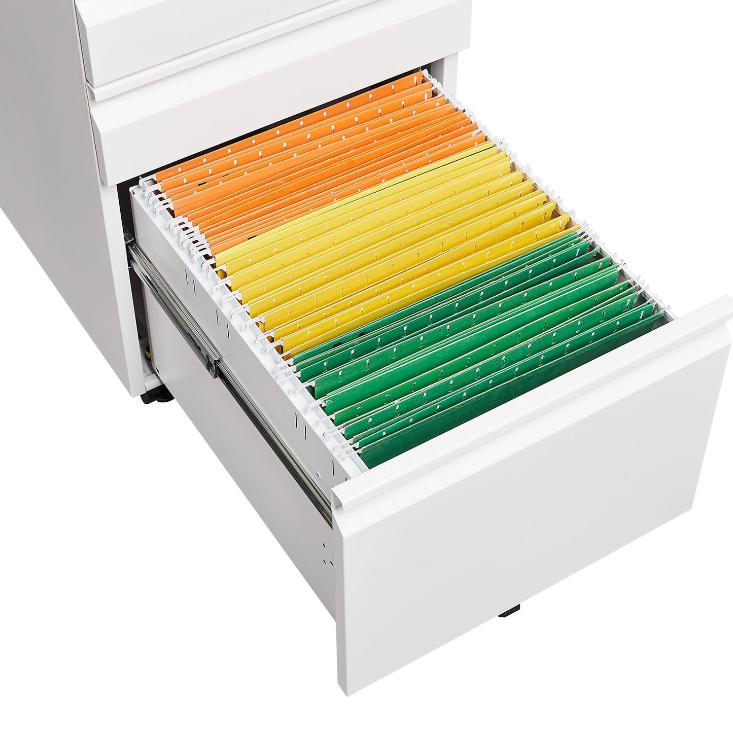 3 Drawer Mobile Locking File Cabinet - White