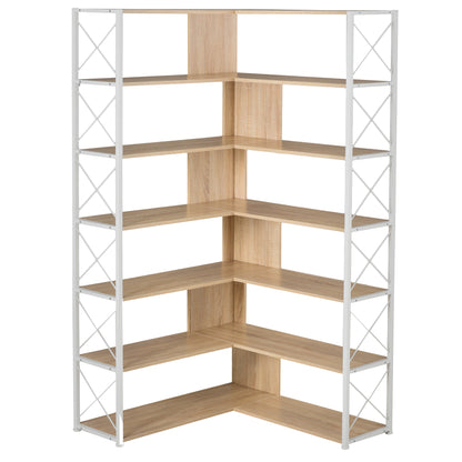 L-Shaped Corner Bookcase - Oak