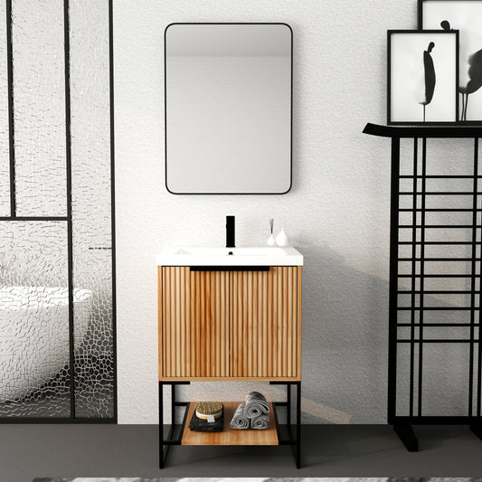 Freestanding Bathroom Vanity With Resin Basin