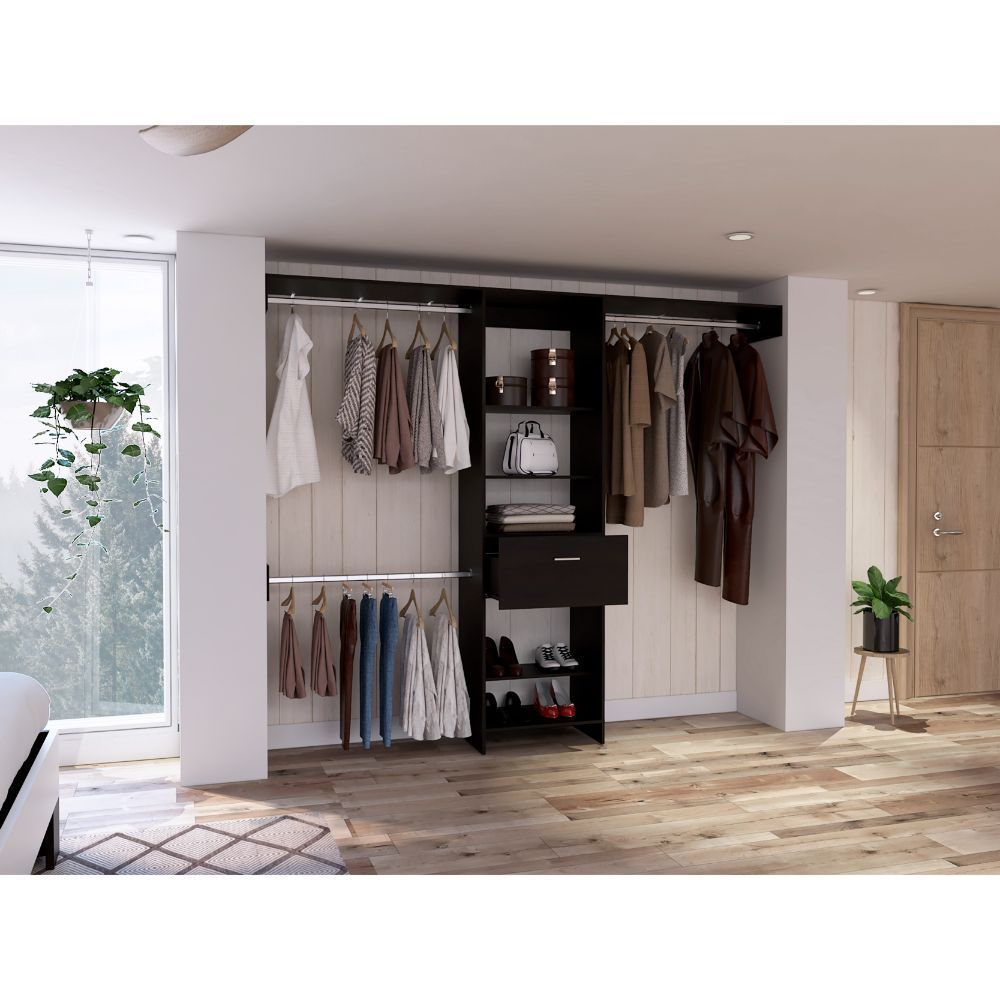 Blackwood 1-Drawer 4-Shelf Closet System