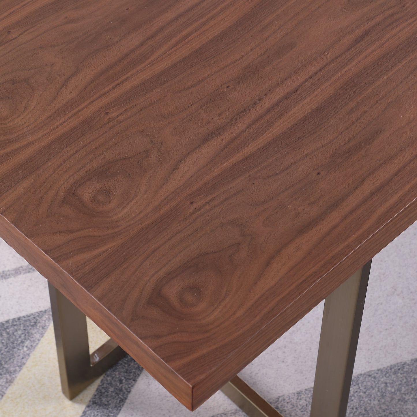 Elegant Walnut Veneer Dining Table