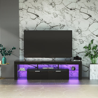 Lacey TV Stand with LED light - Black