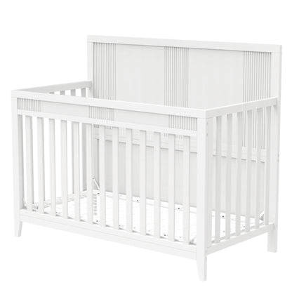 Clean Line Baby Crib Pine Solid Wood Non-Toxic  - White