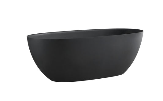 Onyx Solid Surface Freestanding  Bathtub  -  Black