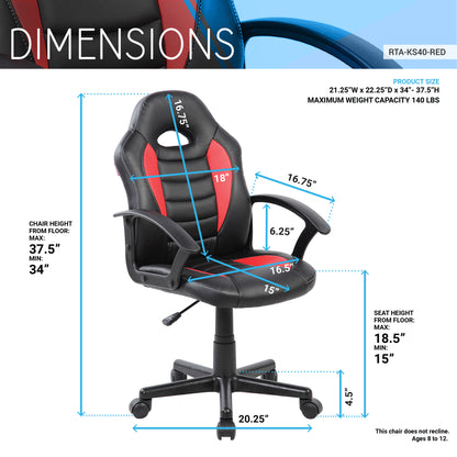 Crimson Tech Racer Gaming and Study Chair