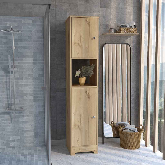 Orion Linen Cabinet  Four Interior Shelves - Light Oak