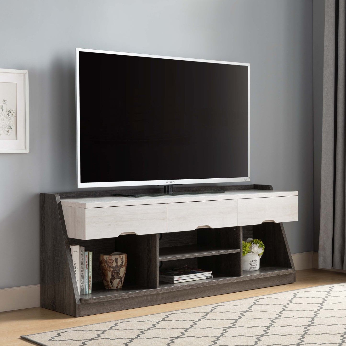 Kela TV Stand - White Oak