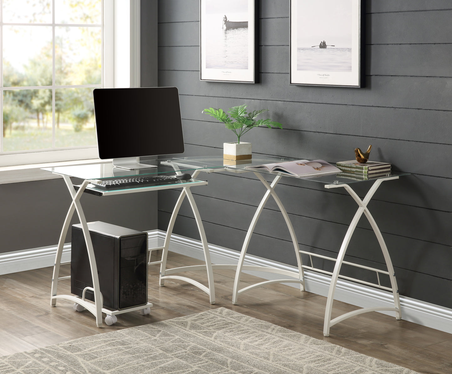 Luxe Glass Computer Desk