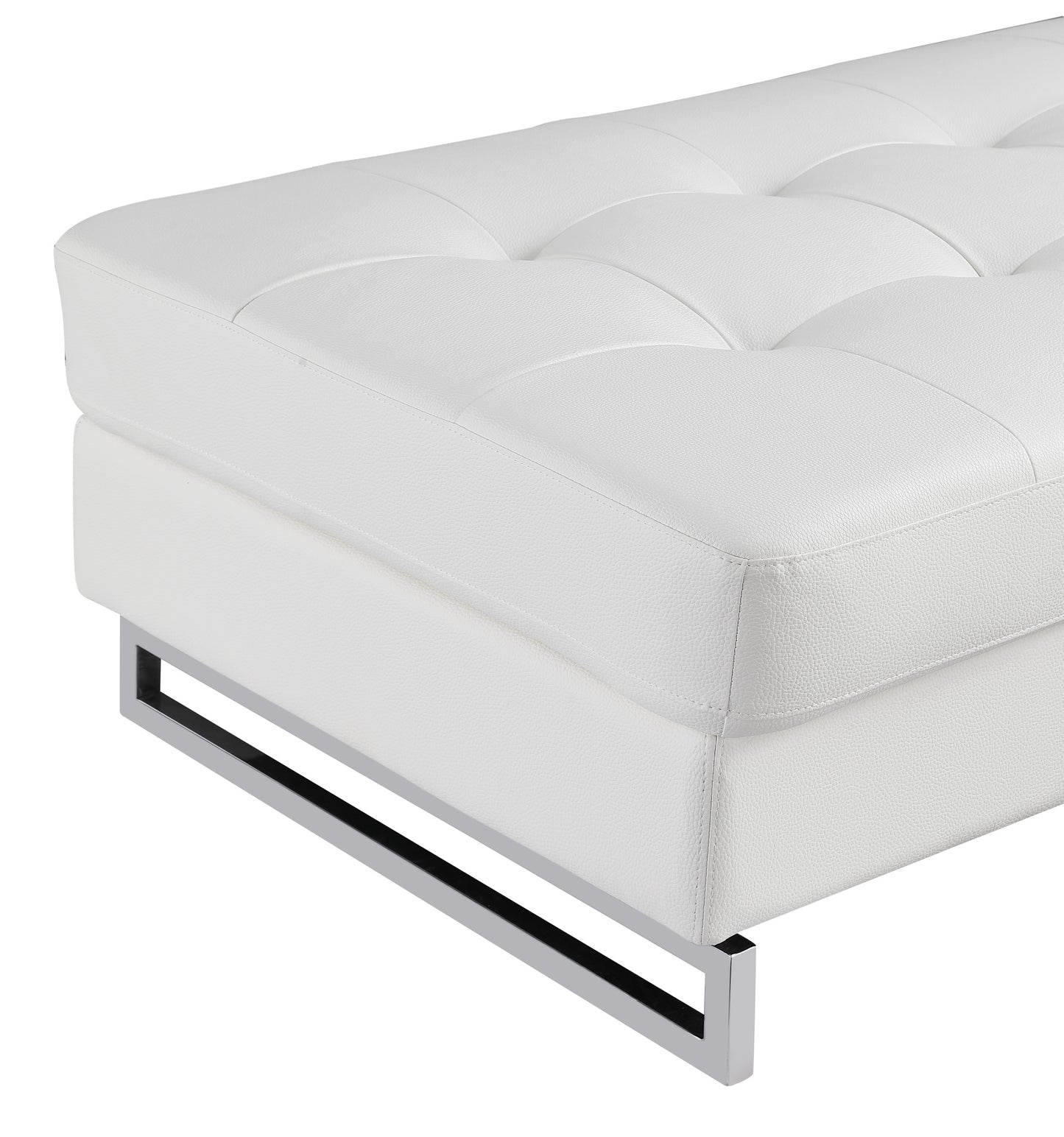 United Genuine Leather Ottoman - White