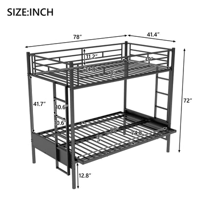 Dream Climb Twin-Over-Full Metal Bunk Bed