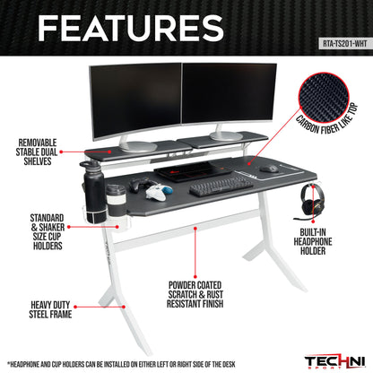 Techni Sport Arctic Gaming Desk,