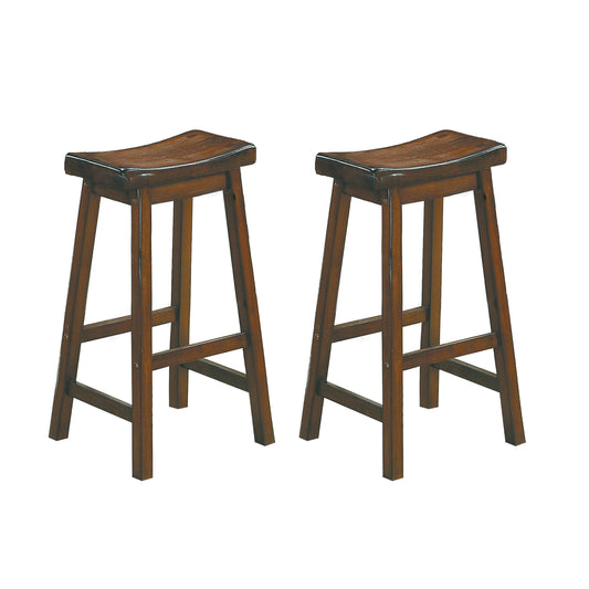 Cherrywood Saddle Seat Stools Set of 2