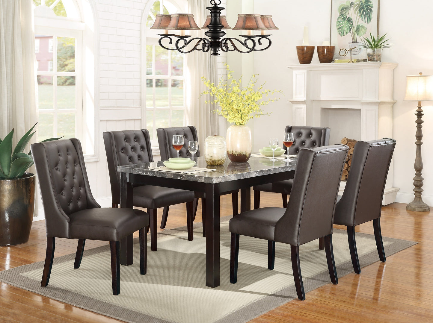 Elegant Espresso Tufted Dining Chairs