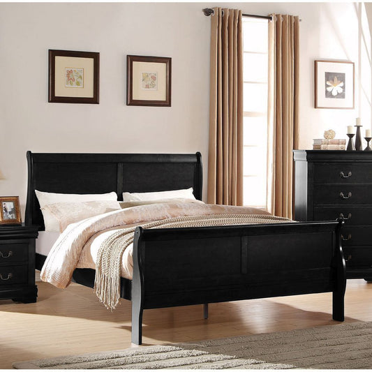 Louis Philippe Eastern King Bed - Black