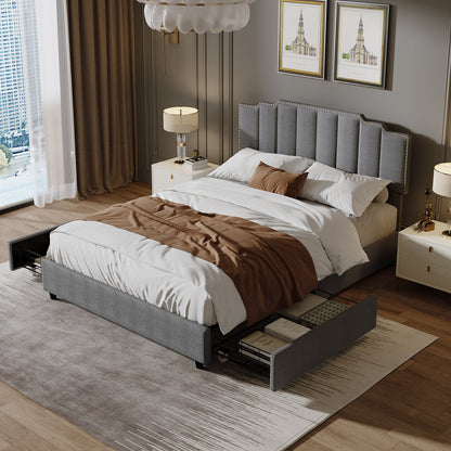 Elegant Dreams Queen Upholstered Platform Bed