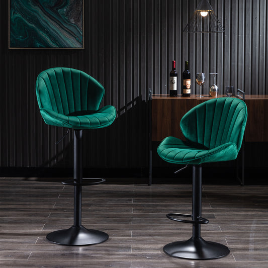 Bar Star Bar Adjustable Bar Stools - Green Set of 2