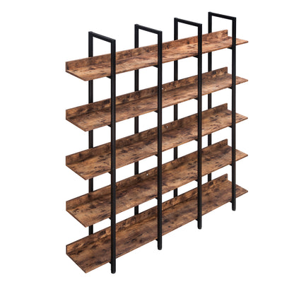 Vintage Metal Frame Bookshelf - Brown