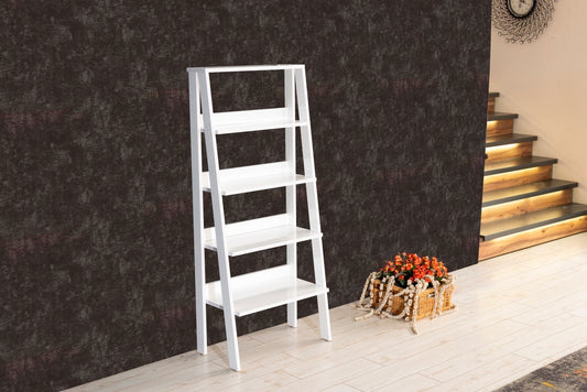 Otavio 5 Tier Modern Ladder Bookshelf - White