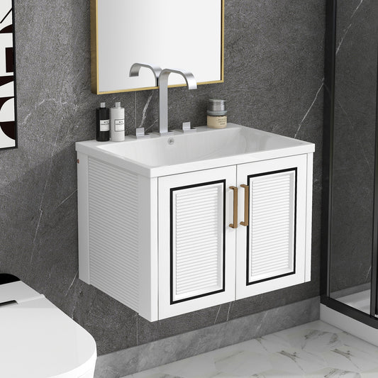 Bliss Bathroom Vanity with Ceramic Basin, Two Shutter Doors