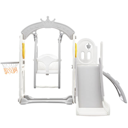 Playful Toddler Slide and Swing Set 5 in 1 - Grey