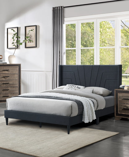 Tranet Queen Size Bed - Charcoal