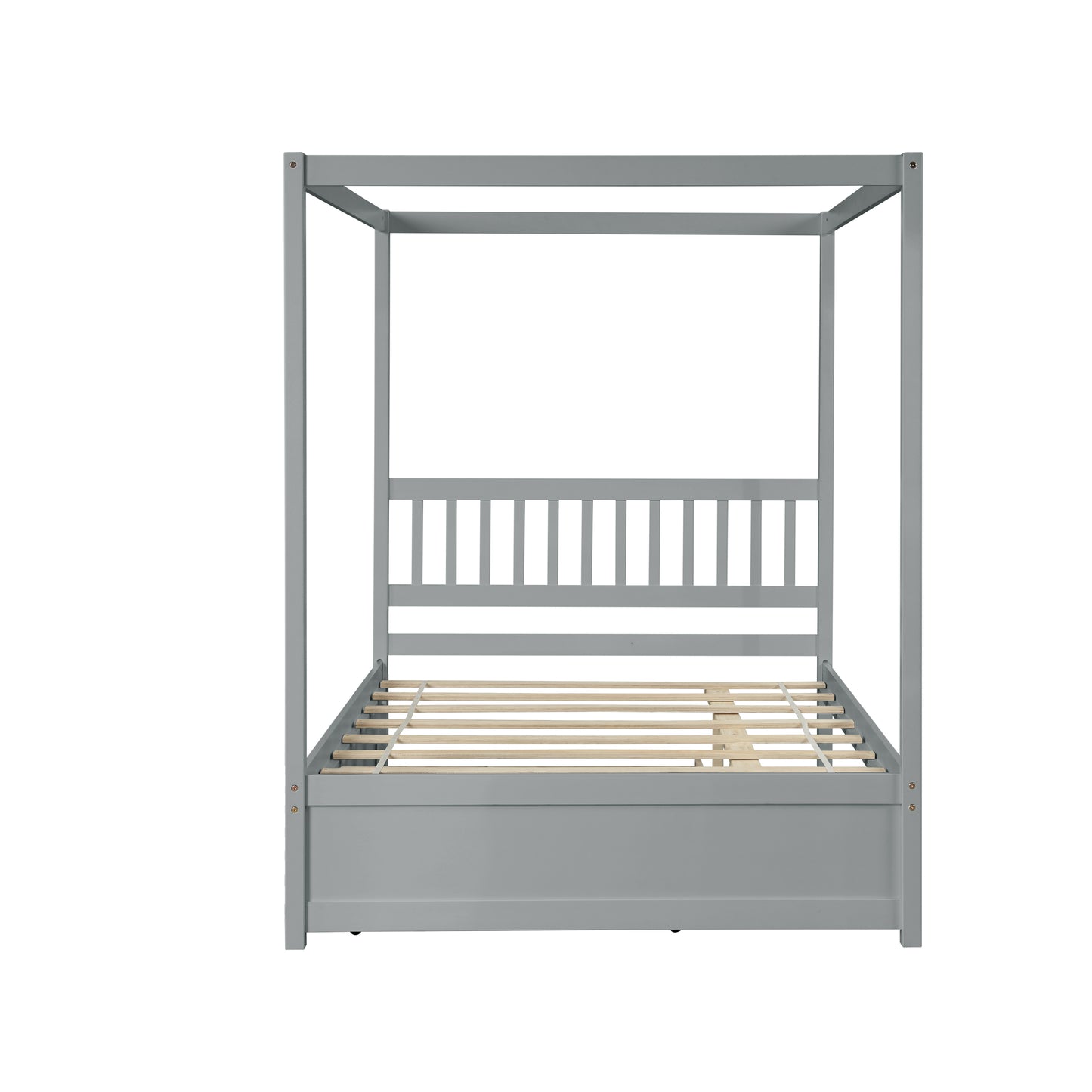 Tranquil Haven Gray Full Bed with Twin Trundle