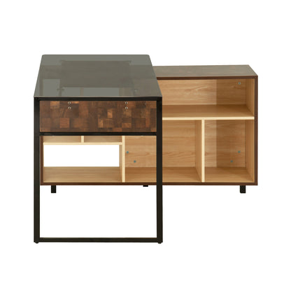 Oak Tech Corner Storage Desk