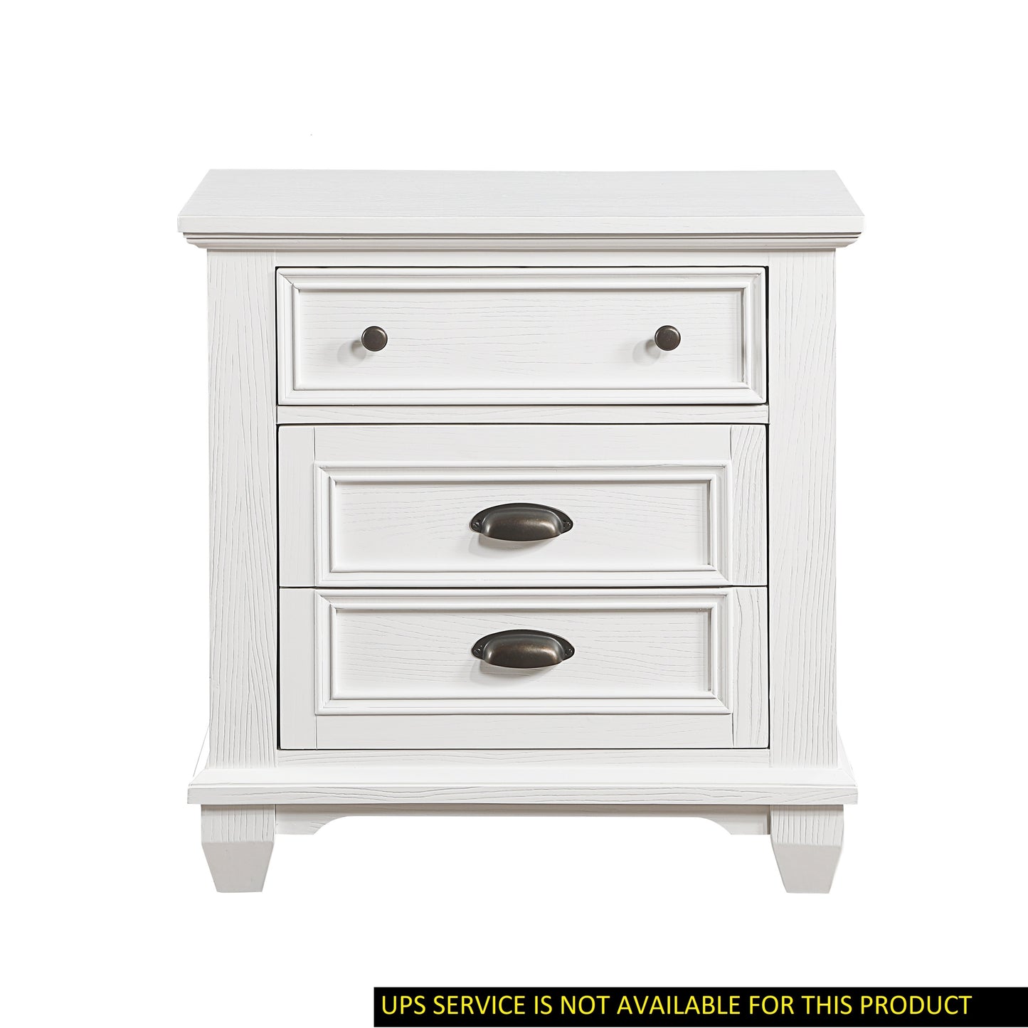 William Wooden Nightstand - White