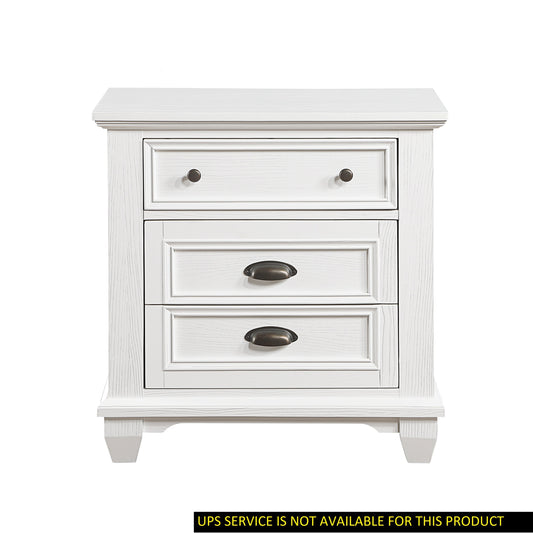 William Wooden Nightstand - White