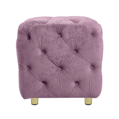 Velvet Upholstered Vanity Seat - Purple