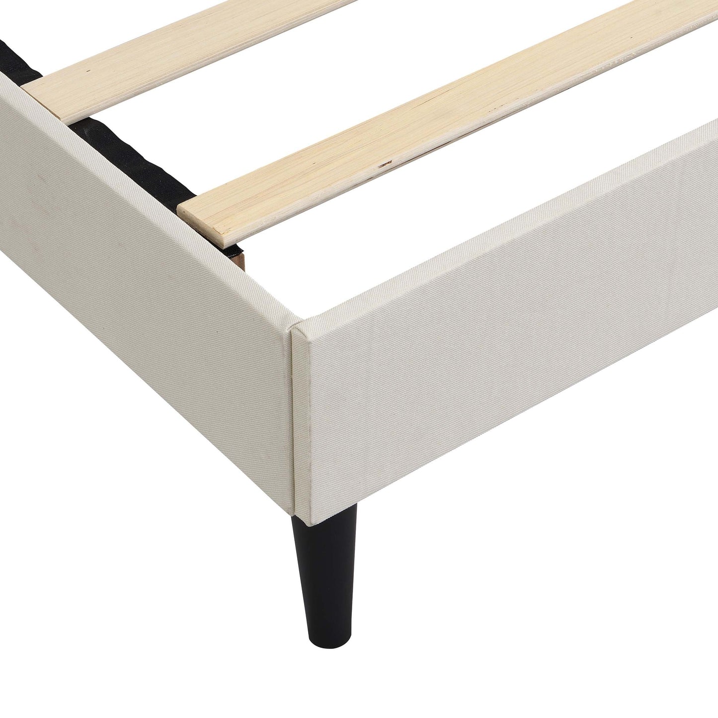 Elegant Full Size Platform Bed Frame - Beige